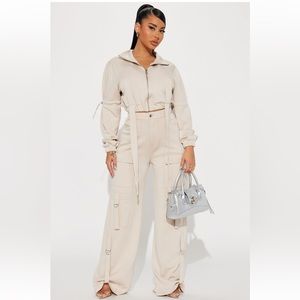 Fashion Nova Taupe Two Piece Set